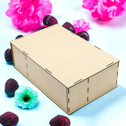 Подарочная коробка ламинированная с 3 отделениями из HDF 36,3*23,4*12,5 см / Оригинальная и стильная